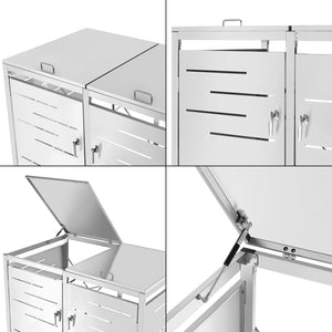 Box Portabidone Doppio Fahrenwalde in Acciaio per 2 Cassonetti da 240 L [en.casa]