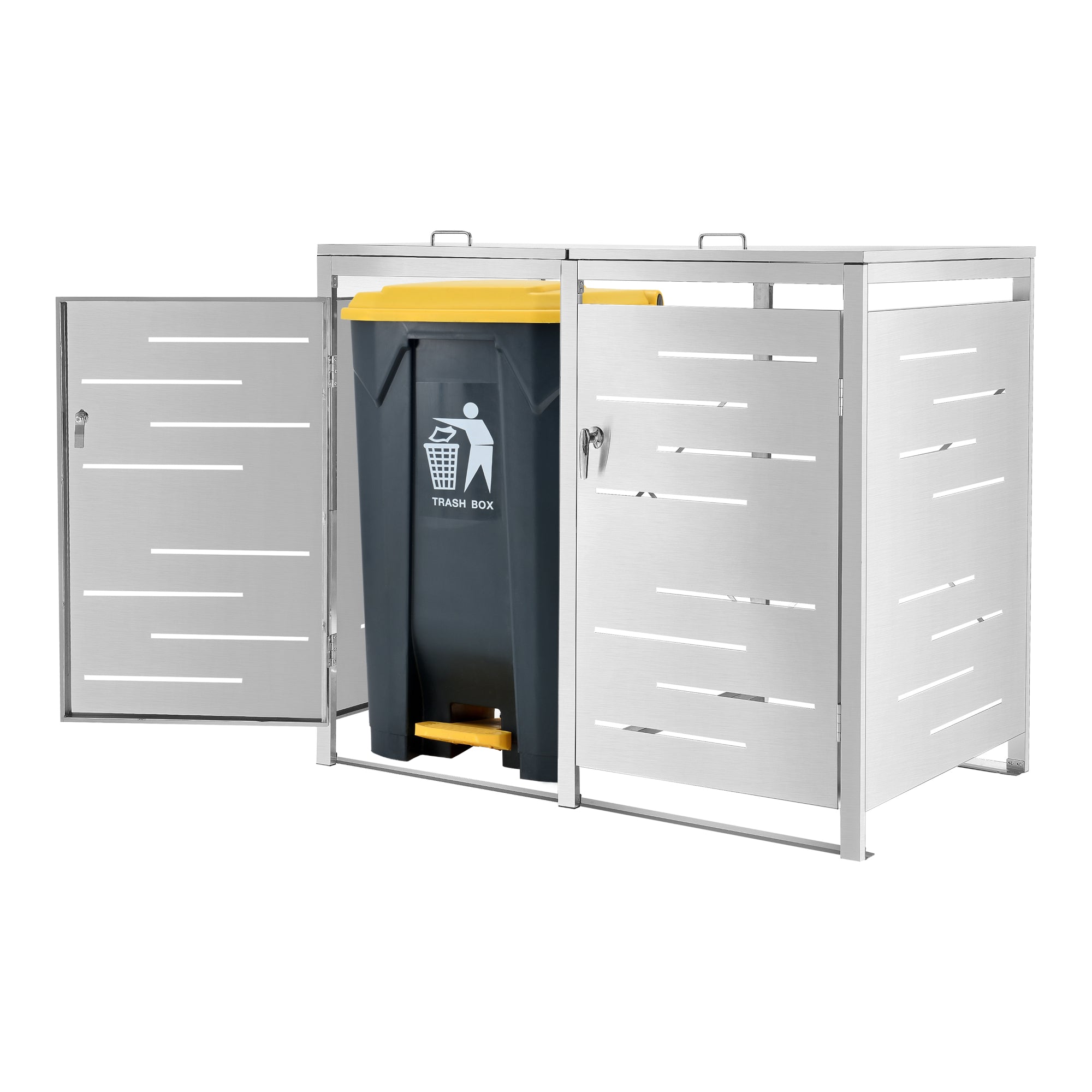 Box Portabidone Doppio Fahrenwalde in Acciaio per 2 Cassonetti da 240 L [en.casa]