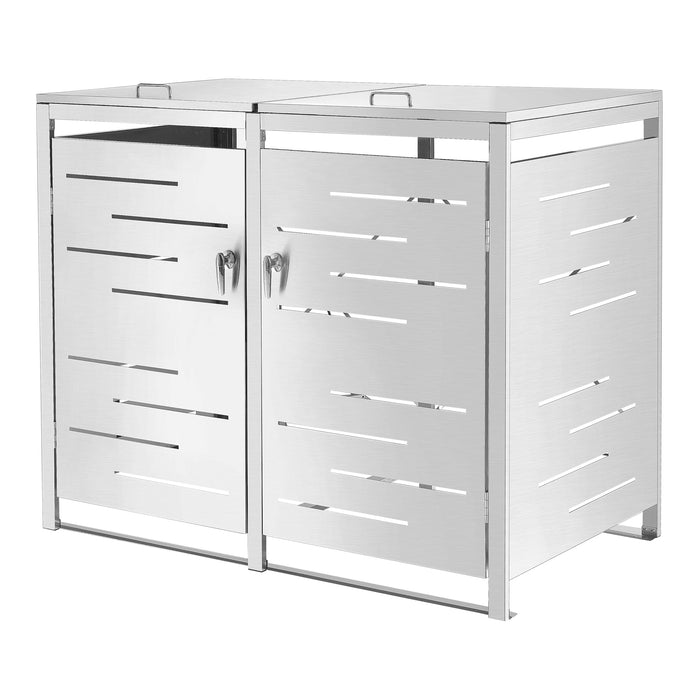 Box Portabidone Doppio Fahrenwalde in Acciaio per 2 Cassonetti da 240 L [en.casa]