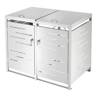 Box Portabidone Doppio Fahrenwalde in Acciaio per 2 Cassonetti da 240 L [en.casa]