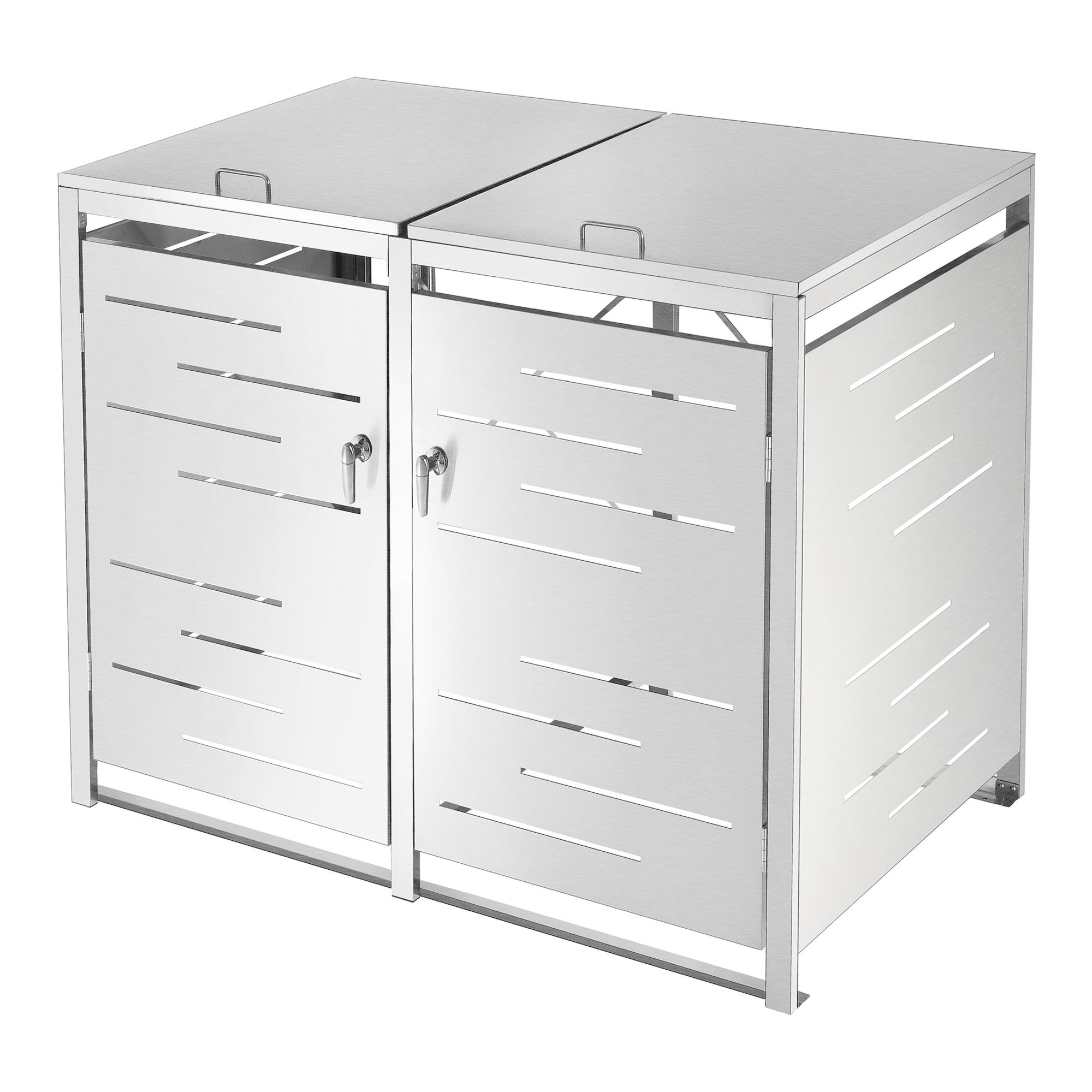 Box Portabidone Doppio Fahrenwalde in Acciaio per 2 Cassonetti da 240 L [en.casa]