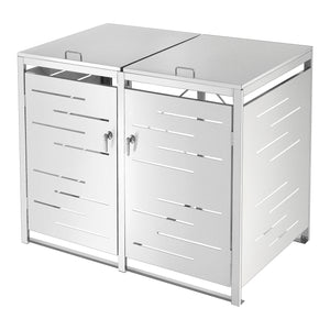 Box Portabidone Doppio Fahrenwalde in Acciaio per 2 Cassonetti da 240 L [en.casa]