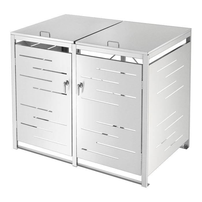 Box Portabidone Doppio Fahrenwalde in Acciaio per 2 Cassonetti da 240 L [en.casa]