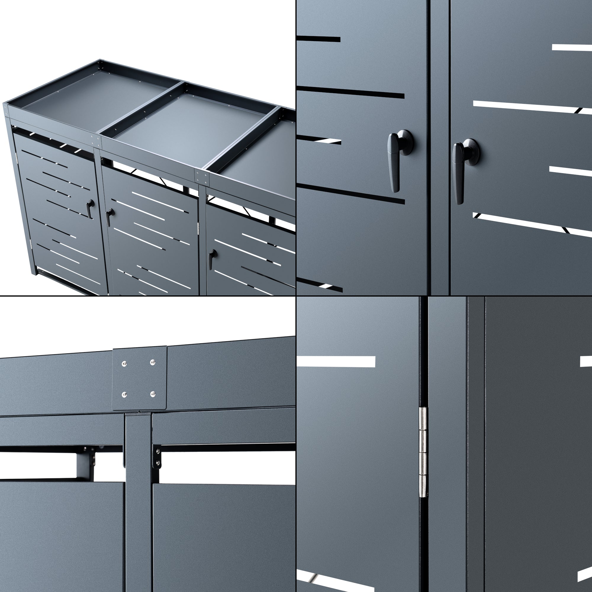 Gabbia Copribidone 'Salching' per 3 Cassonetti da 240 L [en.casa]