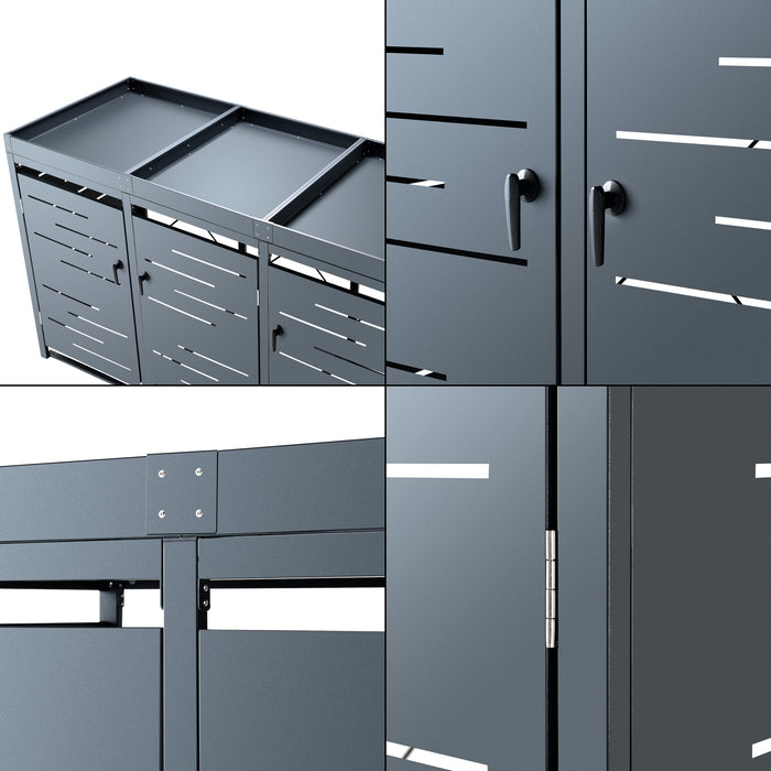 Gabbia Copribidone 'Salching' per 3 Cassonetti da 240 L [en.casa]