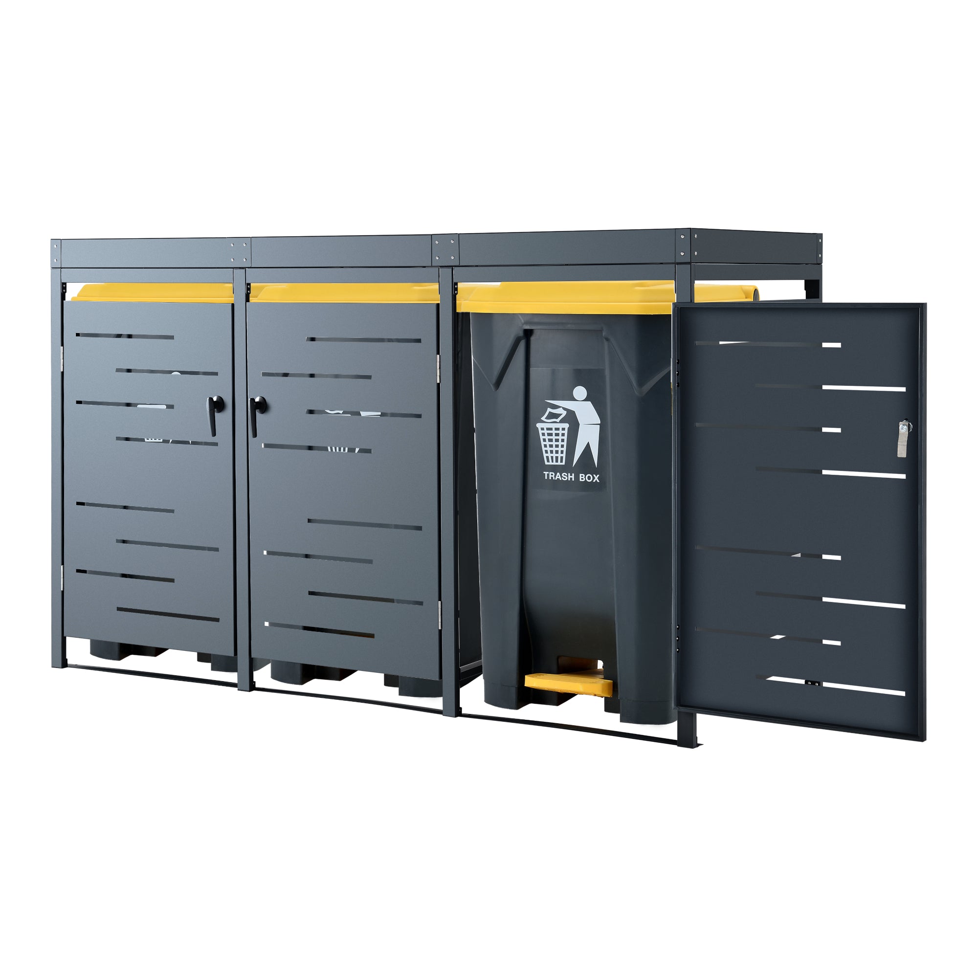 Gabbia Copribidone 'Salching' per 3 Cassonetti da 240 L [en.casa]