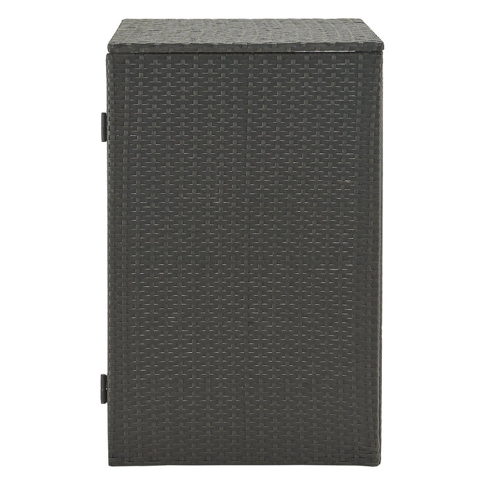 Copri pattumiera Widnau per 1 contenitore con rivestimento in polyrattan 109 x 70 x 78 cm 03_0006697