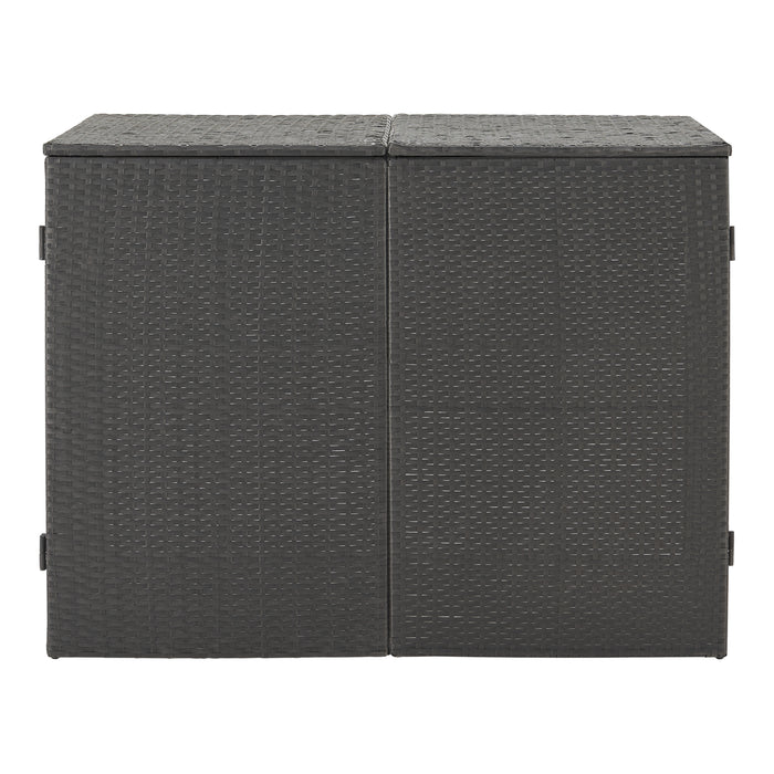 Deposito 'Widnau' per 2 Bidoni da 240 L - Telaio in Acciaio - Copertura in Polyrattan [en.casa]