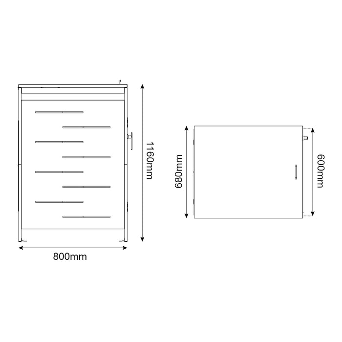Box Copribidone Bernalda in Acciaio Deposito per 1 Bidone da 240L 116x68x80 cm Antracite casa.pro