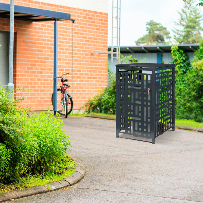 Box Copribidone Bernalda in Acciaio Deposito per 1 Bidone da 240L 116x68x80 cm Antracite casa.pro