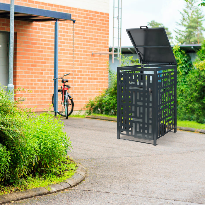 Box Copribidone Bernalda in Acciaio Deposito per 1 Bidone da 240L 116x68x80 cm Antracite casa.pro