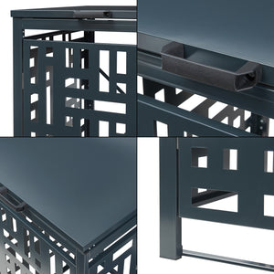 Box Copribidone Bernalda in Acciaio Deposito per 1 Bidone da 240L 116x68x80 cm Antracite casa.pro