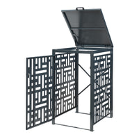 Box Copribidone Bernalda in Acciaio Deposito per 1 Bidone da 240L 116x68x80 cm Antracite casa.pro