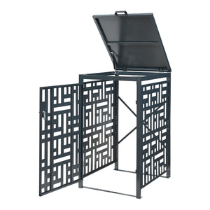 Box Copribidone Bernalda in Acciaio Deposito per 1 Bidone da 240L 116x68x80 cm Antracite casa.pro