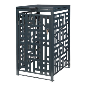 Box Copribidone Bernalda in Acciaio Deposito per 1 Bidone da 240L 116x68x80 cm Antracite casa.pro