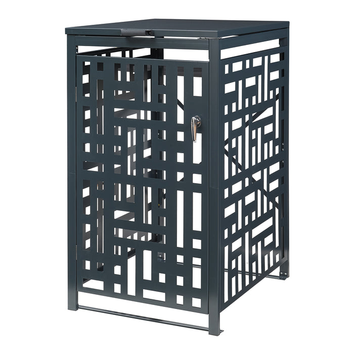 Box Copribidone Bernalda in Acciaio Deposito per 1 Bidone da 240L 116x68x80 cm Antracite casa.pro