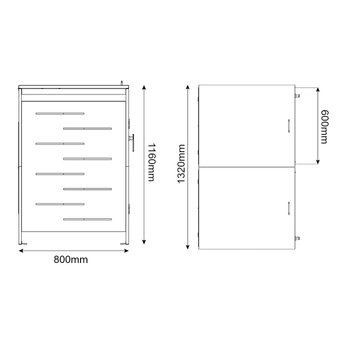 Box Copribidoni Bernalda in Acciaio Deposito per 2 Bidoni da 240L 116x132x80 cm Antracite casa.pro