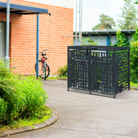 Box Copribidoni Bernalda in Acciaio Deposito per 2 Bidoni da 240L 116x132x80 cm Antracite casa.pro