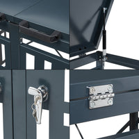 Box Copribidoni Bernalda in Acciaio Deposito per 2 Bidoni da 240L 116x132x80 cm Antracite casa.pro