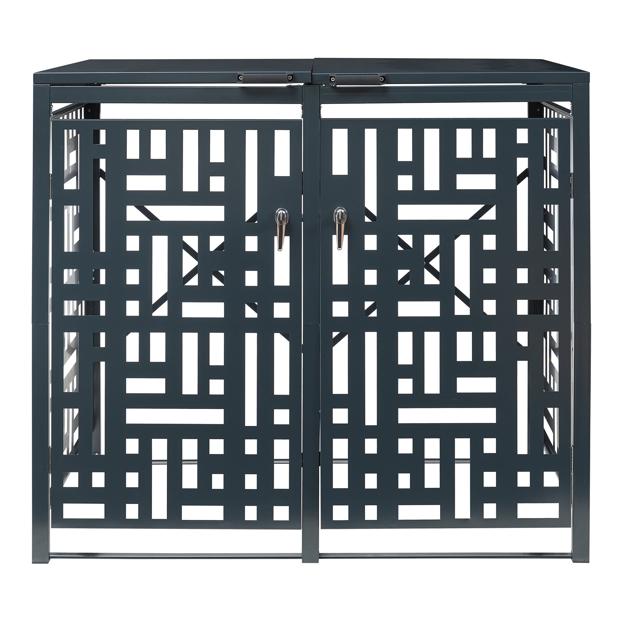 Box Copribidoni Bernalda in Acciaio Deposito per 2 Bidoni da 240L 116x132x80 cm Antracite casa.pro