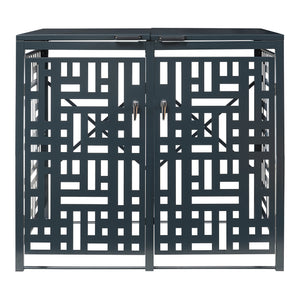 Box Copribidoni Bernalda in Acciaio Deposito per 2 Bidoni da 240L 116x132x80 cm Antracite casa.pro