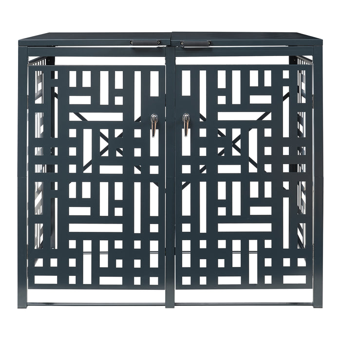 Box Copribidoni Bernalda in Acciaio Deposito per 2 Bidoni da 240L 116x132x80 cm Antracite casa.pro