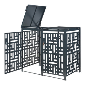 Box Copribidoni Bernalda in Acciaio Deposito per 2 Bidoni da 240L 116x132x80 cm Antracite casa.pro