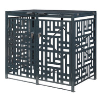 Box Copribidoni Bernalda in Acciaio Deposito per 2 Bidoni da 240L 116x132x80 cm Antracite casa.pro