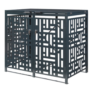 Box Copribidoni Bernalda in Acciaio Deposito per 2 Bidoni da 240L 116x132x80 cm Antracite casa.pro