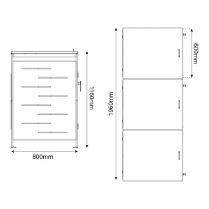 Box Copribidoni Bernalda in Acciaio Deposito per 3 Bidoni da 240L 116x196x80 cm Antracite casa.pro