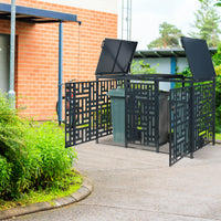 Box Copribidoni Bernalda in Acciaio Deposito per 3 Bidoni da 240L 116x196x80 cm Antracite casa.pro