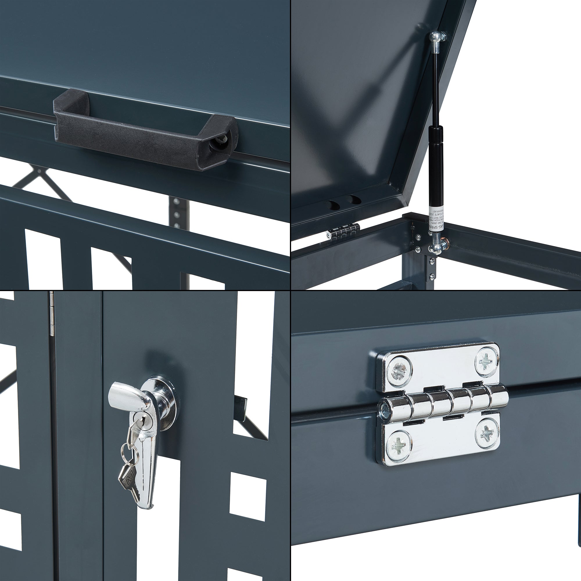 Box Copribidoni Bernalda in Acciaio Deposito per 3 Bidoni da 240L 116x196x80 cm Antracite casa.pro