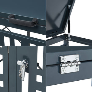 Box Copribidoni Bernalda in Acciaio Deposito per 3 Bidoni da 240L 116x196x80 cm Antracite casa.pro