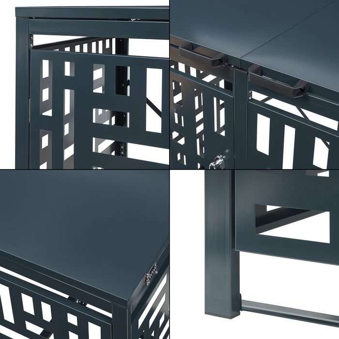 Box Copribidoni Bernalda in Acciaio Deposito per 3 Bidoni da 240L 116x196x80 cm Antracite casa.pro