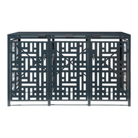 Box Copribidoni Bernalda in Acciaio Deposito per 3 Bidoni da 240L 116x196x80 cm Antracite casa.pro