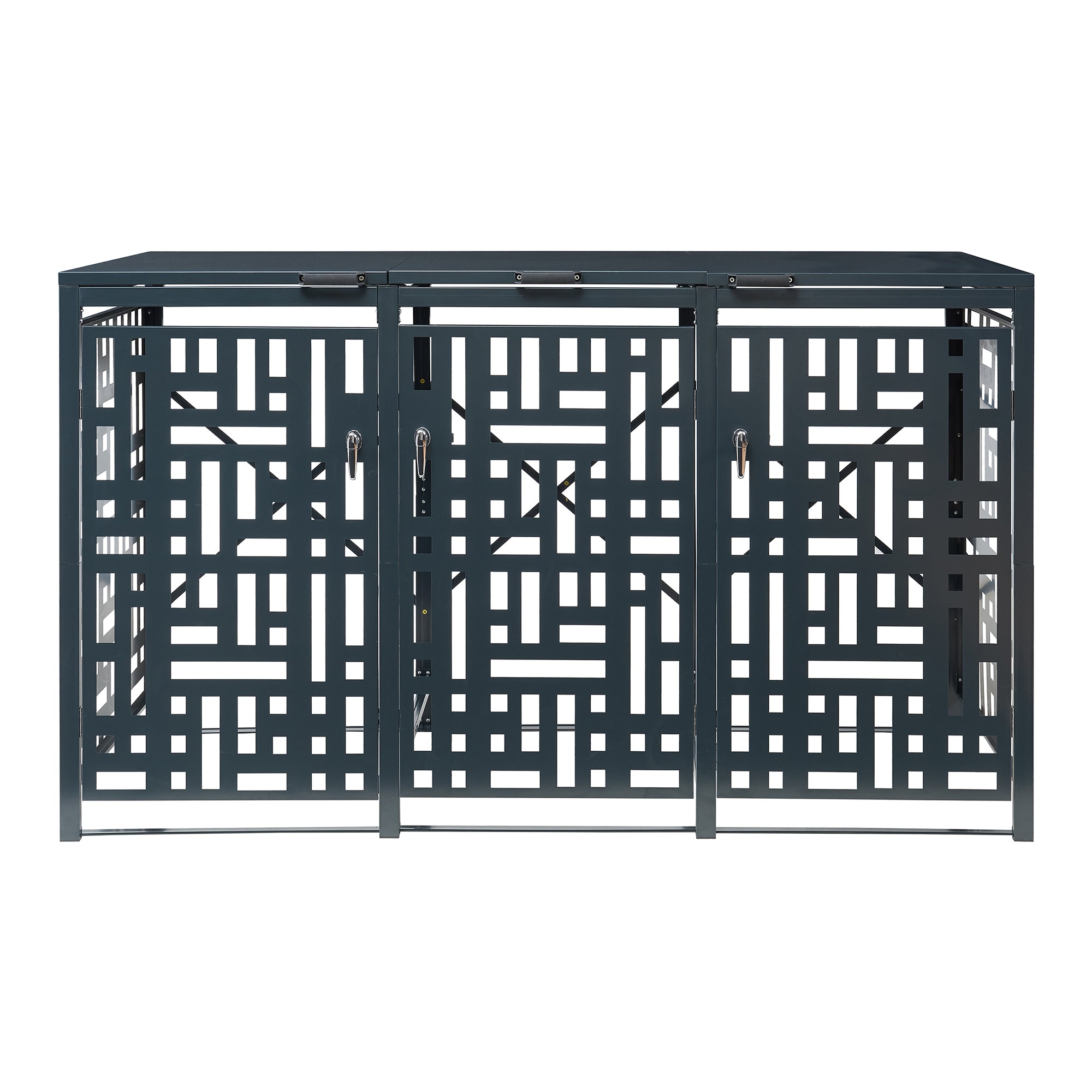 Box Copribidoni Bernalda in Acciaio Deposito per 3 Bidoni da 240L 116x196x80 cm Antracite casa.pro