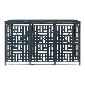 Box Copribidoni Bernalda in Acciaio Deposito per 3 Bidoni da 240L 116x196x80 cm Antracite casa.pro