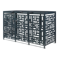 Box Copribidoni Bernalda in Acciaio Deposito per 3 Bidoni da 240L 116x196x80 cm Antracite casa.pro