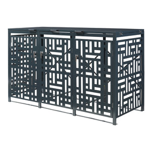 Box Copribidoni Bernalda in Acciaio Deposito per 3 Bidoni da 240L 116x196x80 cm Antracite casa.pro