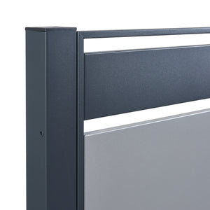 Recinzione Frangivista Uusikaupunki per Bidoni di Rifiuti 1 Pannello a Doghe - Antracite / Argentato [en.casa]