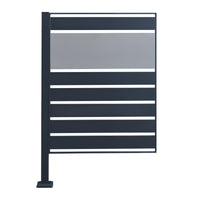 Recinzione Frangivista Uusikaupunki per Bidoni di Rifiuti 1 Pannello a Doghe - Antracite / Argentato [en.casa]