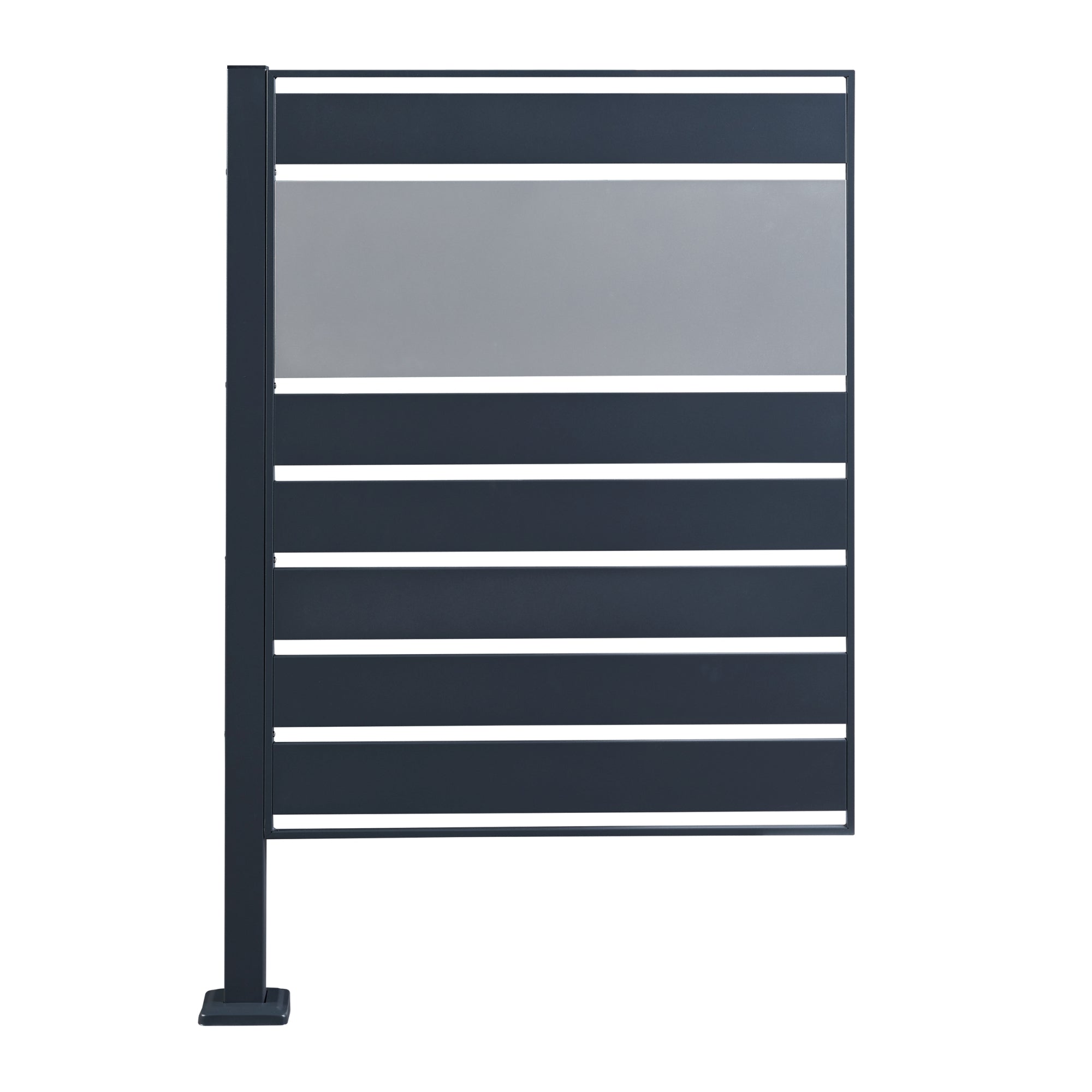 Recinzione Frangivista Uusikaupunki per Bidoni di Rifiuti 1 Pannello a Doghe - Antracite / Argentato [en.casa]