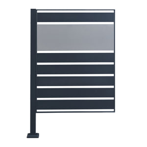 Recinzione Frangivista Uusikaupunki per Bidoni di Rifiuti 1 Pannello a Doghe - Antracite / Argentato [en.casa]