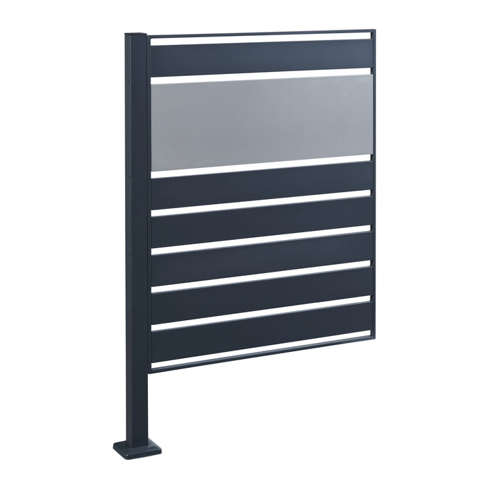 Recinzione Frangivista Uusikaupunki per Bidoni di Rifiuti 1 Pannello a Doghe - Antracite / Argentato [en.casa]