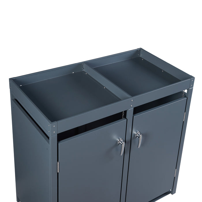 Deposito Bidoni di Rifiuti Valkeakoski Box per 2 Bidoni da 120 L - Antracite [en.casa]