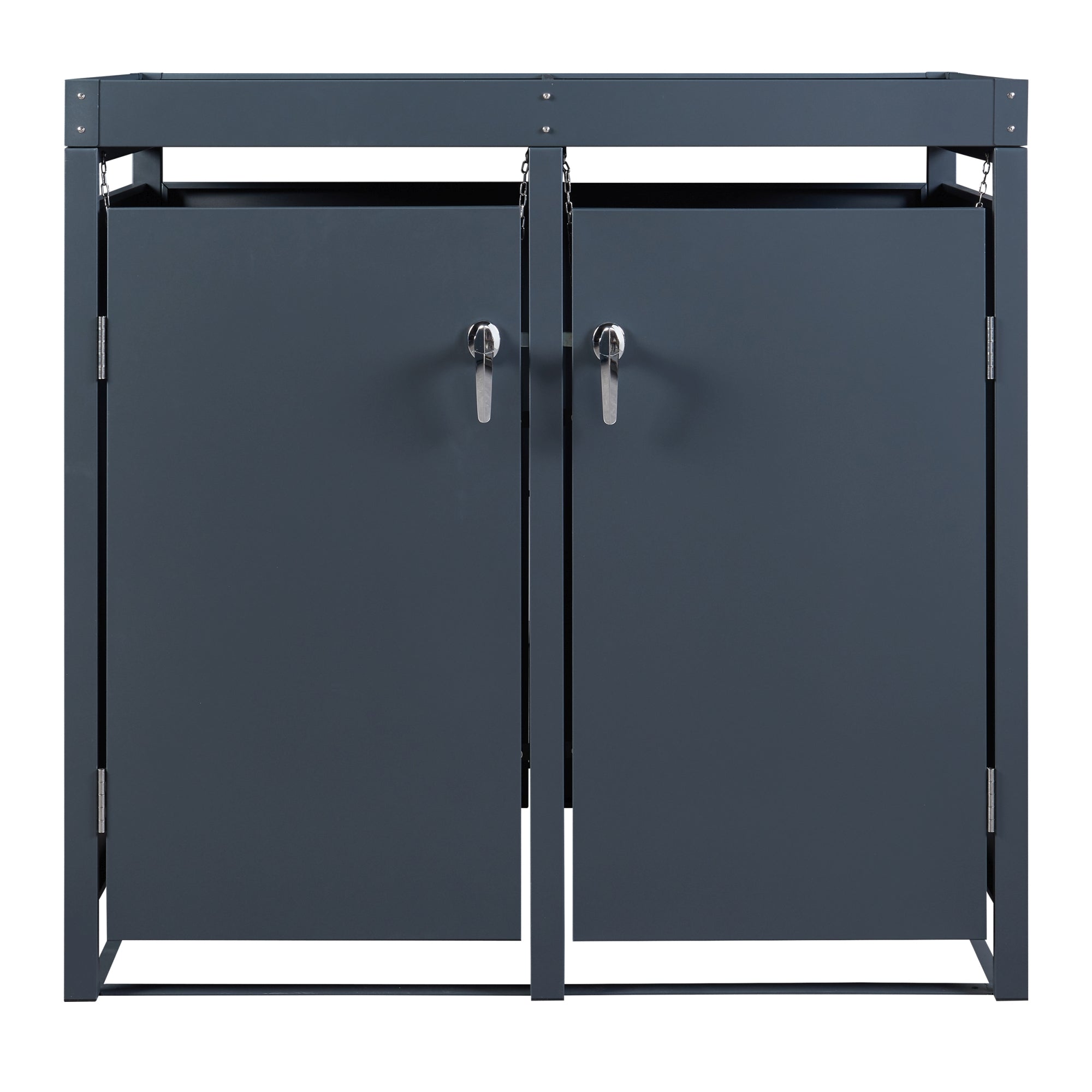 Deposito Bidoni di Rifiuti Valkeakoski Box per 2 Bidoni da 120 L - Antracite [en.casa]