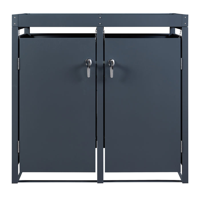 Deposito Bidoni di Rifiuti Valkeakoski Box per 2 Bidoni da 120 L - Antracite [en.casa]