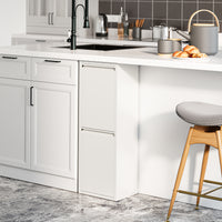 Pattumiera Sollentuna per Raccolta Differenziata con 2 Scomparti Ribaltabili Cestini a 14L - Bianco [en.casa]