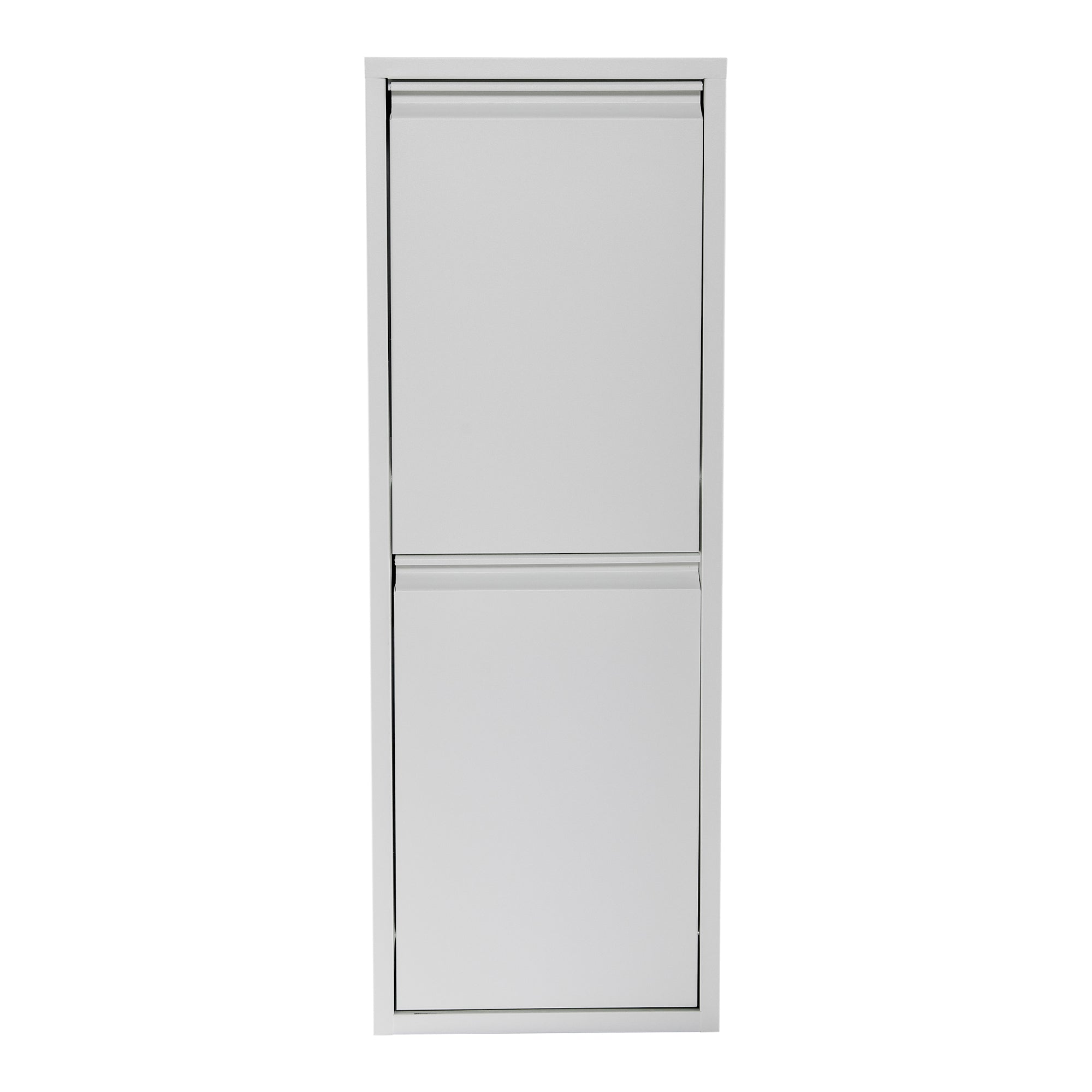 Contenitore per raccolta differenziata a parete con 2 contenitori estraibili 93 x 33 x 25 cm bianco 03_0008198