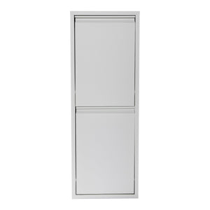 Contenitore per raccolta differenziata a parete con 2 contenitori estraibili 93 x 33 x 25 cm bianco 03_0008198